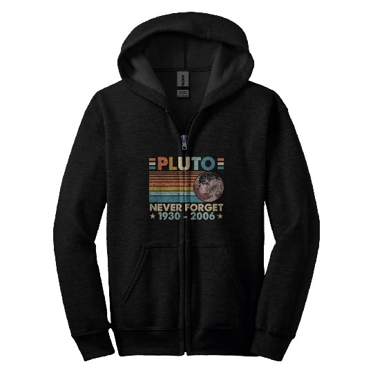 Pluto Never Forget Astronomy Space Science Nerd Zip Hoodies