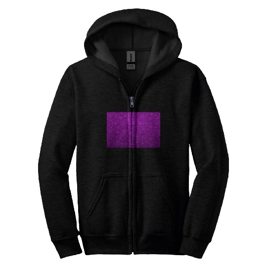 Abstract Purple Snowflakes Pattern Zip Hoodies