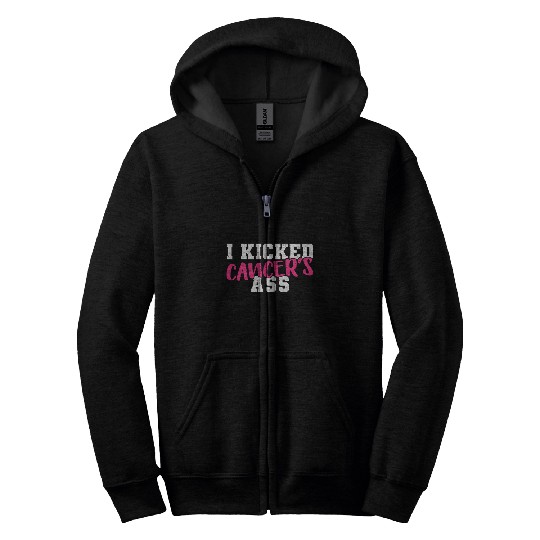 I Kicked Cancers Ass Breast Cancer Survivor Zip Hoodies
