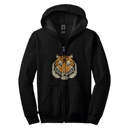 Tiger Head Zip Hoodies