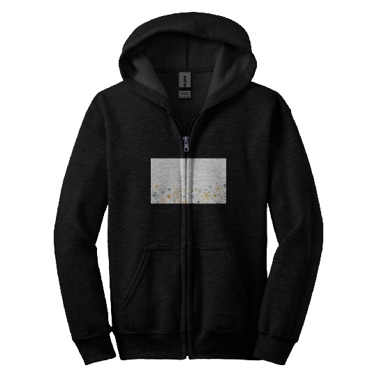 Elegant Snowflakes White Gold Silver Zip Hoodies