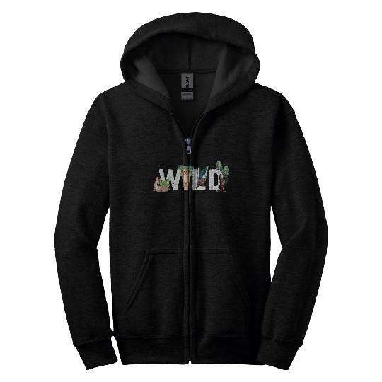 Wild Animals Cat Eagle Monkey Deer Zip Hoodies