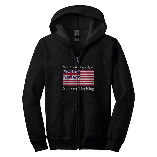 Funny Red Blue Make America Royal Again Flag Zip Hoodies