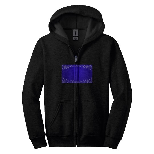 Modern Navy Blue Snowflakes Pattern Zip Hoodies
