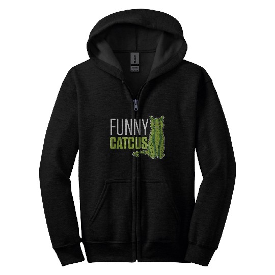 Funny Catcus Cat Mom Gift Zip Hoodies