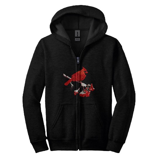 Awesome Red Cardinal Birds Gift Nature Lover Funny Zip Hoodies