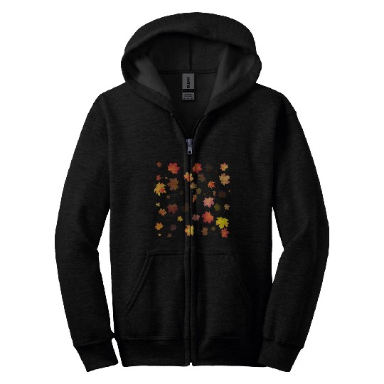 Autumn Maple Leaves Zip Hoodies