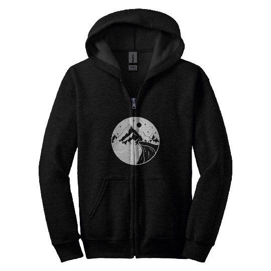 Wolf on the Mountain Zip Hoodies