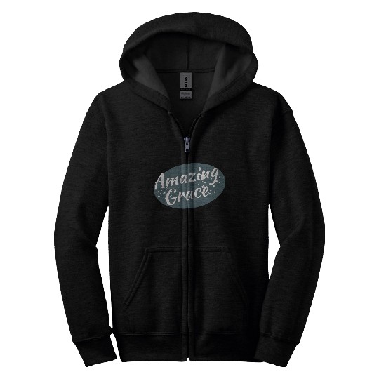 Amazing Grace Christian design Zip Hoodies