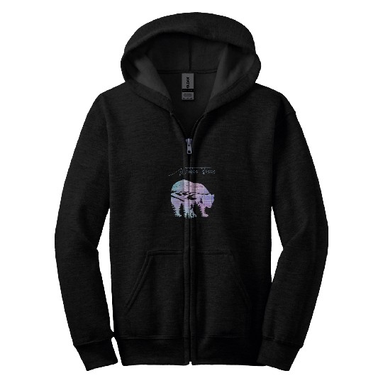 Winter stories Bear Trees Pastel Rainbow Zip Hoodies