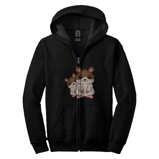 family hamster small child Zip Hoodies