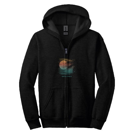 Artistic Ivory Coast Africa Palm Tree Vacation Zip Hoodies