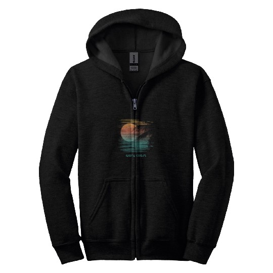 Artistic Ivory Coast Africa Palm Tree Vacation Zip Hoodies