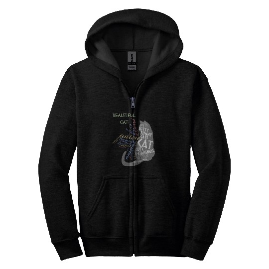 Beautiful Black Cat Zip Hoodies