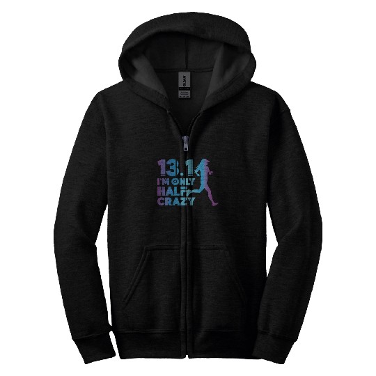 Running Runner Half Marathon Half Zip Hoodies