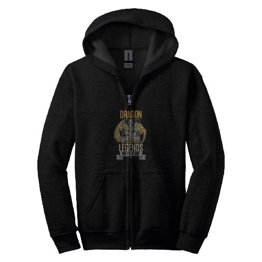 Dragon Legends Never Die Zip Hoodies