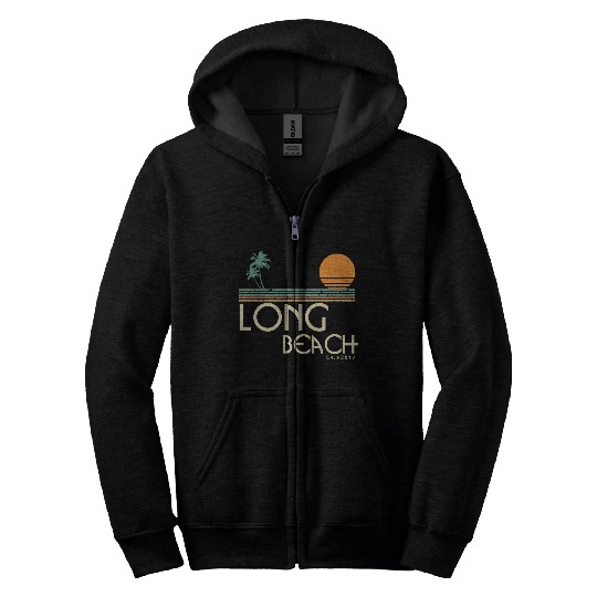 Vintage Long Beach California Zip Hoodies