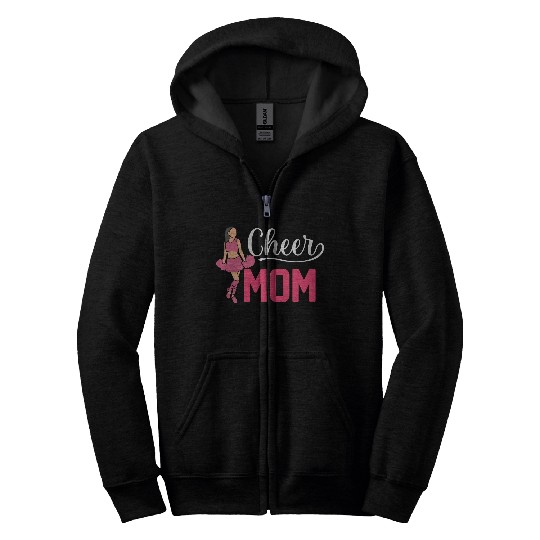 Womens Cheer Mom Gymnastics Cheerleading Mom Squad Zip Hoodies