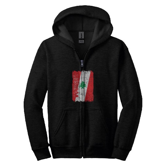Lebanon vintage flag Zip Hoodies