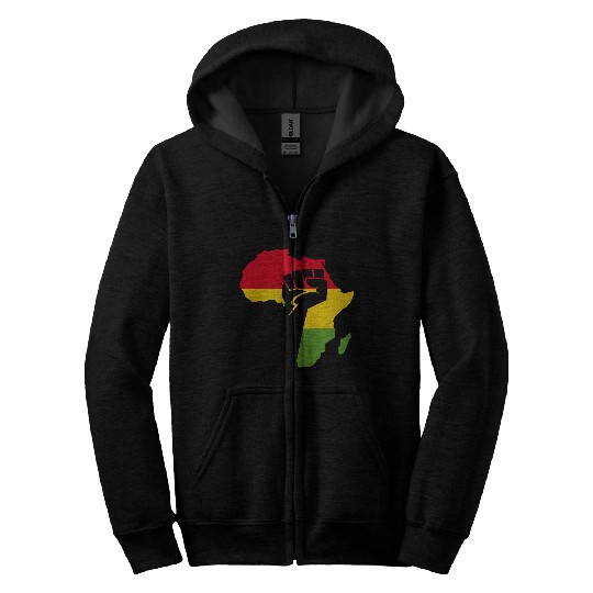 African Black Power Zip Hoodies