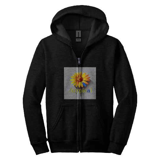 Colorful flower, atypical or neurodivergent Zip Hoodies