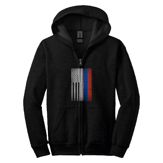 Russia Design for proud Russian Americans Zip Hoodies