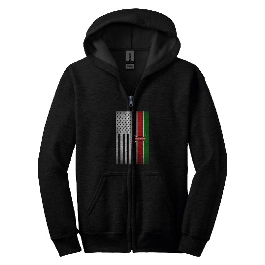 Kenya Design for proud Kenyan Americans Zip Hoodies