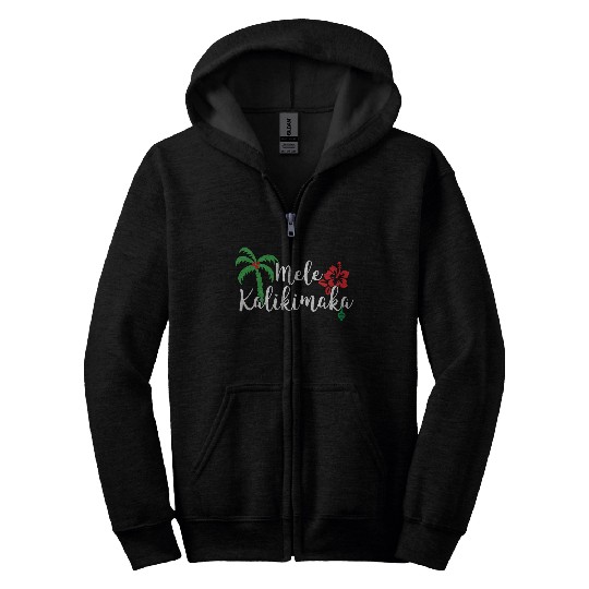 Mele Kalikimaka Hawaiian Merry Christmas Zip Hoodies