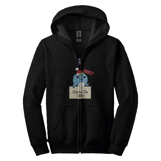 Narwhal christmas funny prison Zip Hoodies