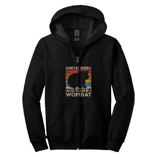 Native Australian Animal Lovers Cute Wombat Zip Hoodies