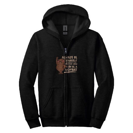 Native Australian Animal Lovers Cute Wombat Zip Hoodies