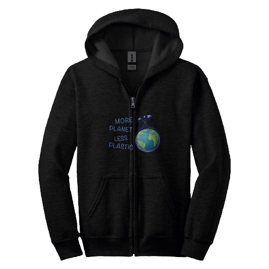 More Planet Less Plastic Eco Friendly Zip Hoodies