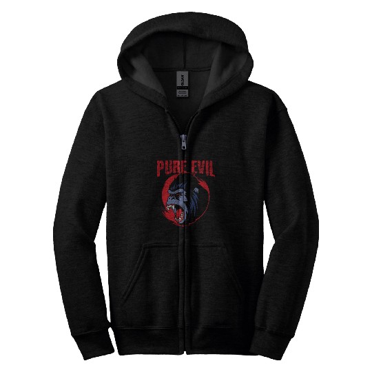 Pure Evil Angry Gorilla Monkey Chimpanzee Zip Hoodies