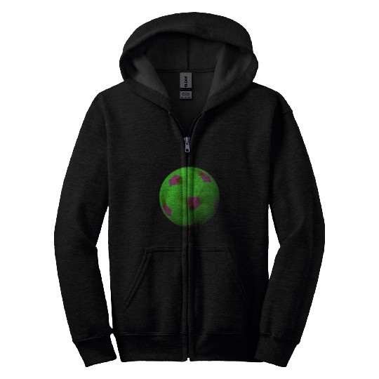 Neon Green 3D with Purple Connected Star Shapes Zip Hoodies