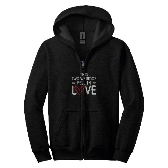 This Two Weirdos Fell In Love - Bride Groom Zip Hoodies