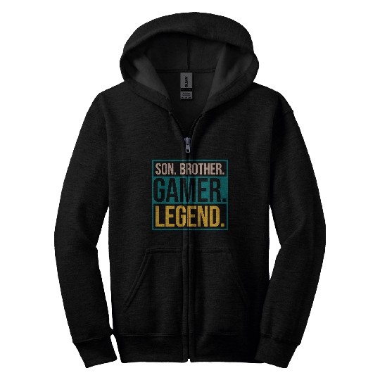 son brother gamer legend Zip Hoodies