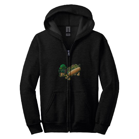 St Patrick's Day Chicago Dog Zip Hoodies