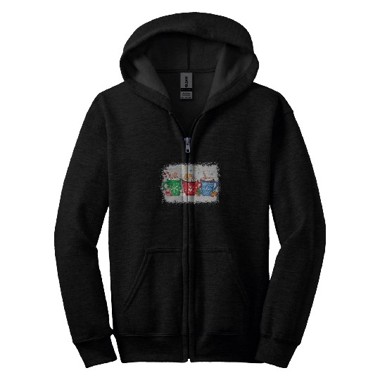 Christmas Hot Chocolate Peppermint Mocha Zip Hoodies