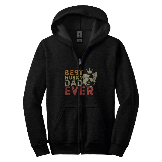 Best Husky dad ever Zip Hoodies