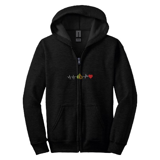 Papaya Heartbeat Zip Hoodies