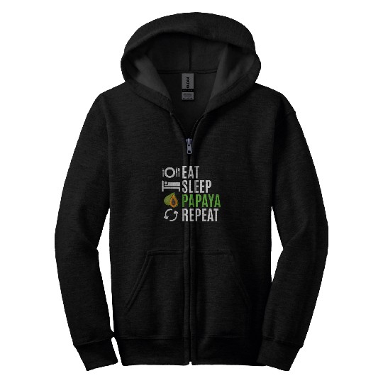 Eat Sleep Papaya Repeat Zip Hoodies
