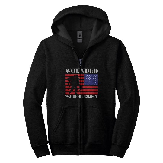 Wounded Warrior Project Us Flag Zip Hoodies