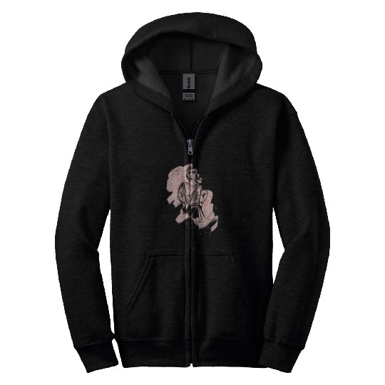 Roses in the Shadow (Pink Shadow Lady) Zip Hoodies