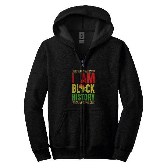 I Am Black History Zip Hoodies