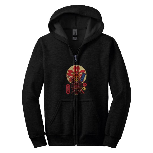 Samurai Cat Zip Hoodies
