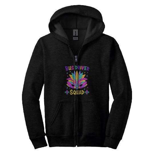 Bus Driver Squad Mardi Gras Costume Zip Hoodies