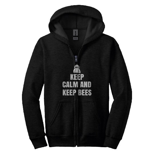 keep calm and keep bees Zip Hoodies