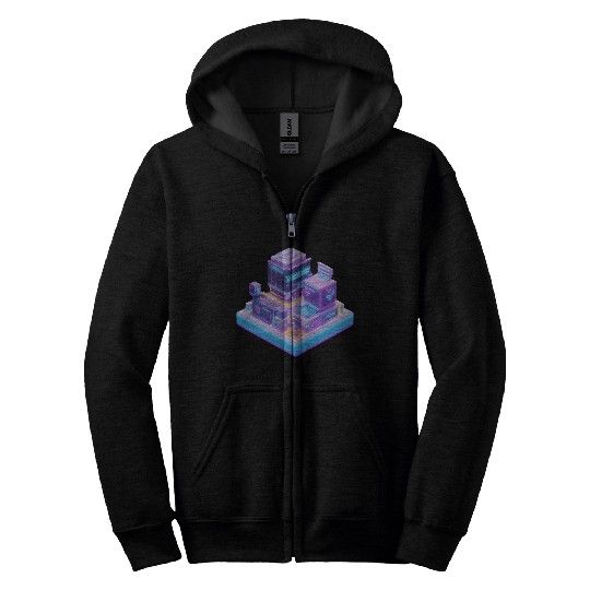 Future Modern City Colorful Zip Hoodies