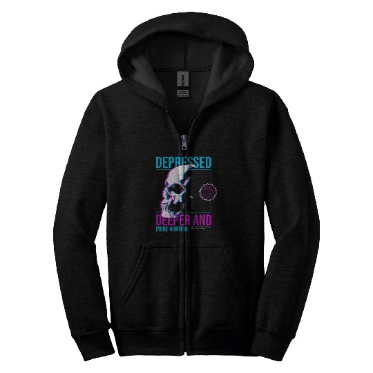 Depressed Streetwear Zip Hoodies