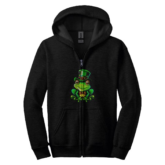 Saint Patrick's Day Frog Lucky Charm Zip Hoodies